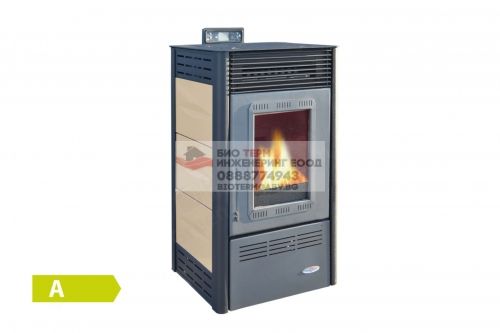 Топловъздушна пелетна камина GreenEcoTherm Violet, 2.2-6.5 kW, бежово